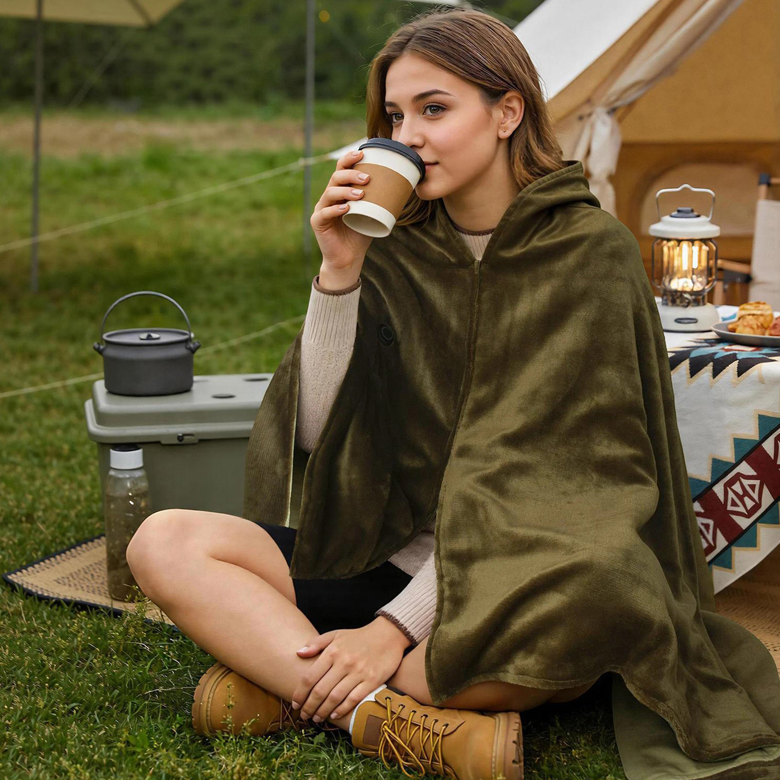 Electric Heating Poncho Multi-Purpose Blanket 2