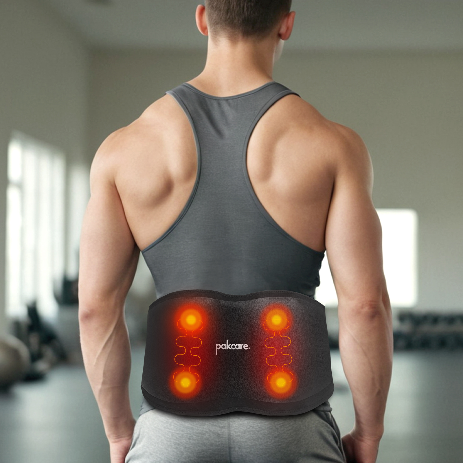 Built-In Battery Electric Heating Lumbar Support Belt W/ Vibration 2